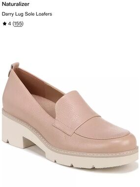 Naturalizer Chunky Lug Loafers in Blush Pink